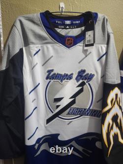 NHL Tampa Bay Lightning Adidas Reverse Retro 2.0 Jersey Size 50 BNWT