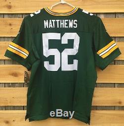 NWT Clay Matthews Green Bay Packers authentic Nike OnField Jersey (size 56) 3XL