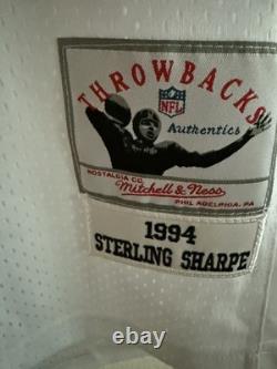 NWT Mitchell & Ness Green Bay Packers Sterling Sharpe White Road Jersey XL