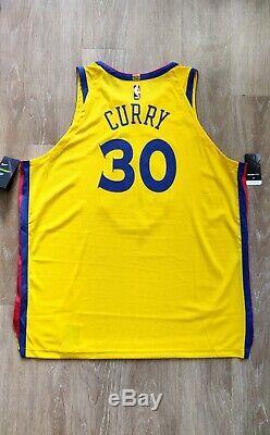 NWT Nike Mens Stephen Curry Warriors Authentic The Bay Dragon City Jersey 3XL