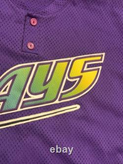 NWT'S Majestic Diamond Collection Tampa Bay Devil Rays MLB Jersey Mens XL 90s
