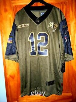 NWT TAMPA BAY BUCS TOM BRADY GREEN 2021 SALUTE OF SERVICE Jersey, SIZE XL