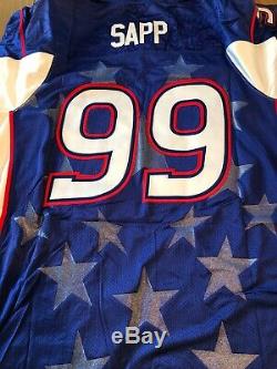 NWT Tampa Bay Buccaneers NFL Reebok Blue Warren Sapp #99 size 56 Pro Bowl Jersey