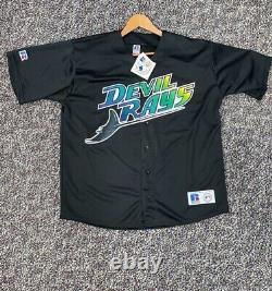 NWT Tampa Bay Devil Rays Authentic Russell Alternate Black Jersey XXL