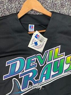NWT Tampa Bay Devil Rays Authentic Russell Alternate Black Jersey XXL