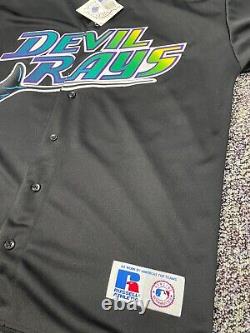 NWT Tampa Bay Devil Rays Authentic Russell Alternate Black Jersey XXL