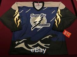 NWT Tampa Bay Lightning CCM Vintage Authentic Storm Hockey Jersey Size XL