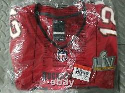 NWT Tom Brady Nike Tampa Bay Buccaneers Super Bowl LV 55 Large Jersey Red
