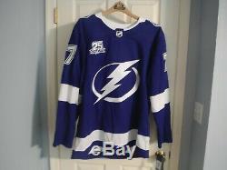 NWT Victor Hedman Tampa Bay Lightning Adidas Authentic NHL Jersey 25th Patch