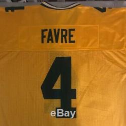 NWT Vintage Reebok Alternative BRETT FAVRE Green Bay Packers Yellow Jersey Large