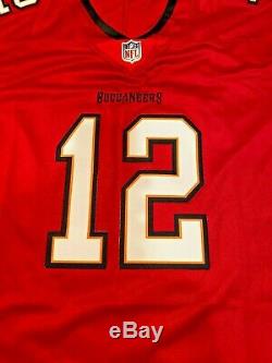 New 2020 Tampa Bay Buccaneers Tom Brady #12 Red Stitched Game Jersey Large