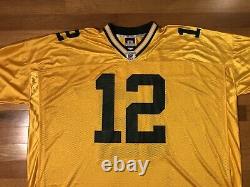 New 5XL Reebok Green Bay Packers Aaron Rodgers #12 Gold NFL Football Jersey