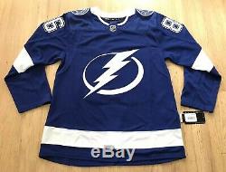 New Adidas Tampa Bay Lightning Authentic Nikita Kucherov Home Jersey Strap Sz 50