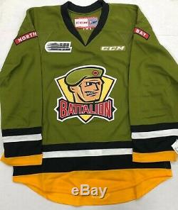 New Authentic Pro Stock CCM North Bay Battalion Hockey Player Jersey sz 56 7287