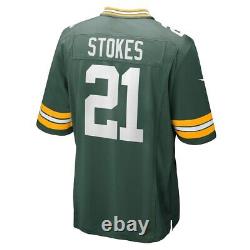 New Eric Stokes Green Bay Packers Nike Game Player Jersey Men's 2022 NFL NWT
