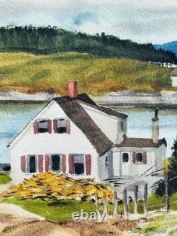 New Jersey Artist Kent Day Coes Signed Watercolor. Saint Margaret's Bay NS