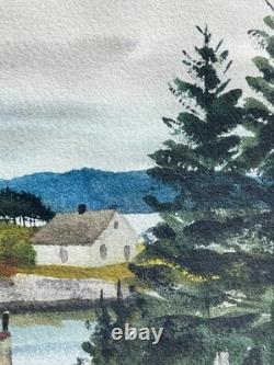 New Jersey Artist Kent Day Coes Signed Watercolor. Saint Margaret's Bay NS