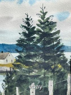 New Jersey Artist Kent Day Coes Signed Watercolor. Saint Margaret's Bay NS