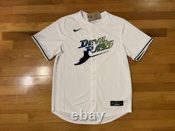 New L Nike Tampa Bay Devil Rays Wander Franco Baseball Limited Home Jersey Men