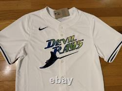 New L Nike Tampa Bay Devil Rays Wander Franco Baseball Limited Home Jersey Men