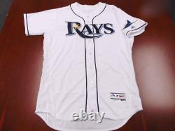 New Majestic Mlb Authentic Tampa Bay Rays White Flex Jersey Size 46