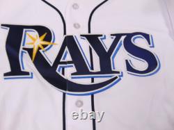 New Majestic Mlb Authentic Tampa Bay Rays White Flex Jersey Size 46