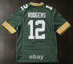 New Men's Nike Green Bay Packers Aaron Rodgers #12 Game Player Jersey Sz S, M, L