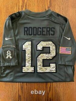 New NIKE SZ L Aaron Rodgers Green Bay Packers Salute to Service NFL jersey