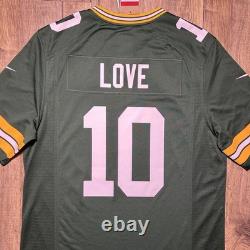 New Nike Jordan Love #10 Green Bay Packers NFL Green Game Jersey Men's Sz L $130