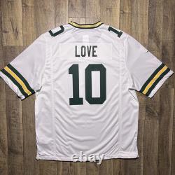New Nike Jordan Love Green Bay Packers NFL Game Jersey Men's Sz 2XL $130