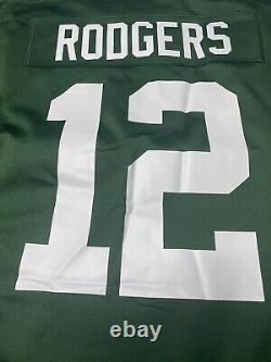 New Nike Men's Green Bay Packers Aaron Rodgers Green Game Player Jersey Large
