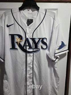 New Nike Tampa Bay Rays Authentic On-Field White Elite Sewn Jersey 52 2XL $355