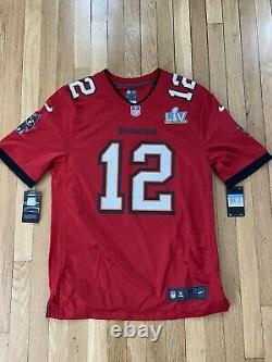 (New) Nike Tom Brady Tampa Bay Buccaneers Super Bowl LV 55 Jersey Red (Medium)