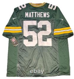 New Rare Clay Matthews Mens XL Limited Nike Stitch Green Bay Packers Jersey NWT