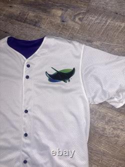 New Rare Vintage Tampa Bay Devil Rays Reverseable Jersey Large Made In USA 90s