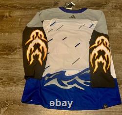 New Tampa Bay Lightning Authentic Adidas Reverse Retro 2.0 Hockey Jersey Sz 50