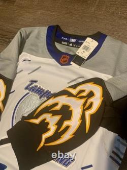 New Tampa Bay Lightning Authentic Adidas Reverse Retro 2.0 Hockey Jersey Sz 50