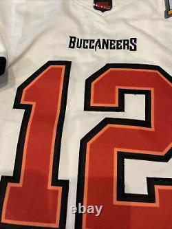 New Tom Brady #12 Tampa Bay Buccaneers Super Bowl LV 55 Jersey White Size L