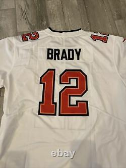 New Tom Brady #12 Tampa Bay Buccaneers Super Bowl LV 55 Jersey White Size M