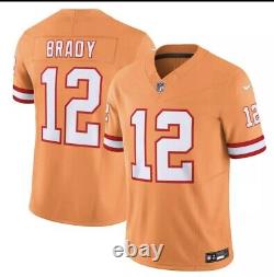 New Tom Brady Medium Mens Orange Tampa Bay Buccaneers FUSE Limited Nike Jersey