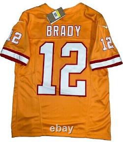 New Tom Brady Small Mens Orange Tampa Bay Buccaneers FUSE Limited Nike Jersey