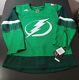 New Adidas Tampa Bay Lightning St Patricks Day Green Mens Authentic Jersey Sz 42