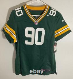 New /tag Nike NFL Raji 90 Green Bay Packers Jersey Green/Yellow On Field Womens