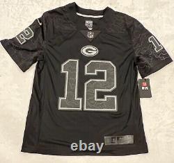 Nike Aaron Rodgers Green Bay Packers Reflective Jersey Black MEN'S Medium