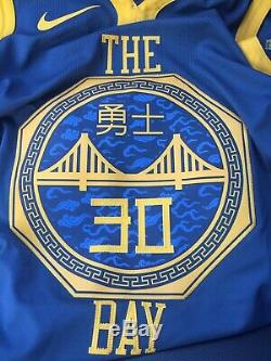 Nike Authentic Steph Curry GSW The Bay City Edition Jersey Sz 52 XL AH6209 427