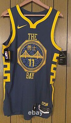 Nike GSW The Bay City Stitched Thompson 11 Authentic Jersey AH6209-430 Size 40