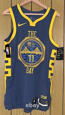 Nike GSW The Bay City Stitched Thompson 11 Authentic Jersey AH6209-430 Size 40