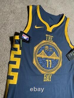 Nike GSW The Bay City Stitched Thompson Authentic Jersey AH6209-430 Size Large