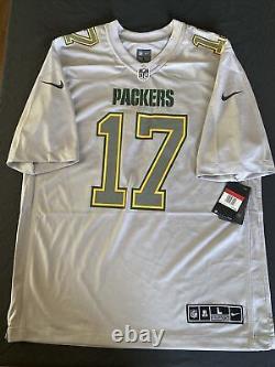 Nike Green Bay Packers Davante Adams Gray Atmosphere Game Jersey New Size Large