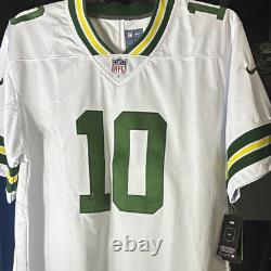 Nike Green Bay Packers Jordan Love #10 NFL Football Jersey, White, Mens L